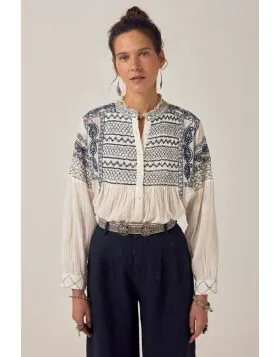 Maison Hotel Blanca Shirt In Deep Blue