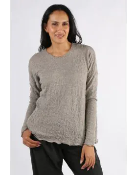 By Basics Merino Bubble Wool Knit Oversized Top In Grey