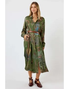 Lula Soul Cheetah Shirtmaker In Olive