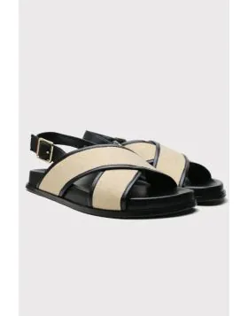Chrissie Sunday Woven Sandal In Black