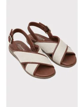 Chrissie Sunday Woven Sandal In Tan