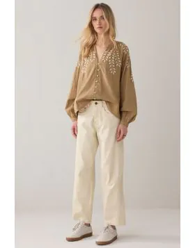 Summum Cocoon Fit Barrel Leg Jean In Calico