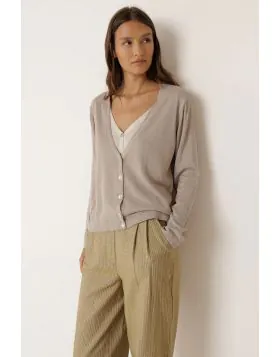 Indi and Cold Double Layer Cardi In Beige