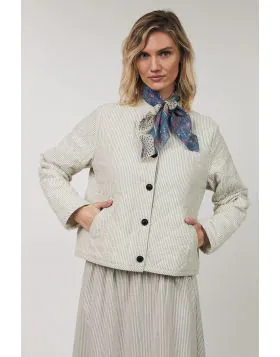 Lollys Laundry Emilia Fine Stripe Jacket In Calico