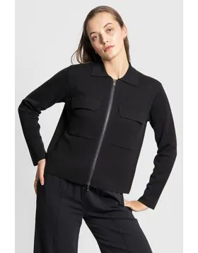 Fields Zipper Front Milano Jacket In Black
