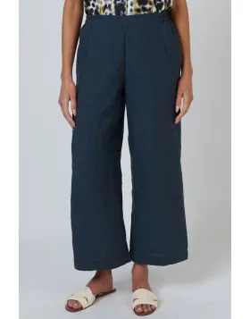 Naturals Wide Palazzo Pant In Gunsmoke