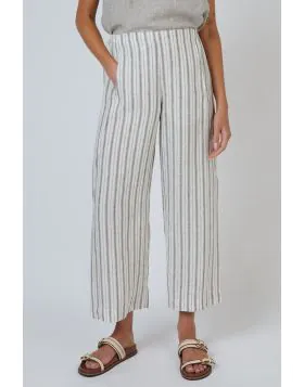 Naturals Striped Palazzo Pant In Travertine Stripe