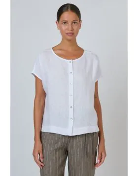 Naturals Cap Sleeve Top In White