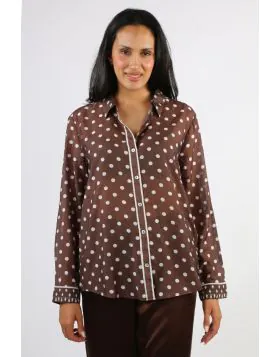 Classic pattern meets modern ease in the Spot Print Shirt, a lightweight, beautifully draped piece designed to elevate everyday dressing. Crafted from a soft, airy fabric, it offers effortless movement and a relaxed yet refined silhouette. Featuring a cla