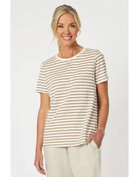 Gordon Smith Classic Stripe Tee In Natural