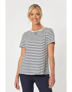 Gordon Smith Classic Stripe Tee In Navy