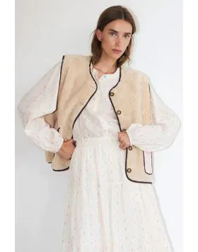 Lollys Laundry Jace Vest In Natural