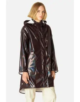 Ilse Jacobsen Long Raincoat In Gloss Ganache