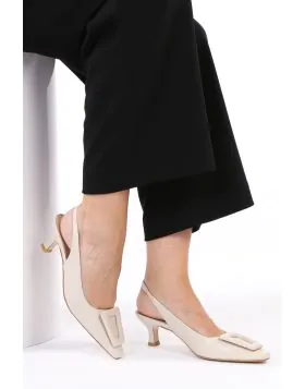 Slingback Cherie Heels By Zinda In Stone