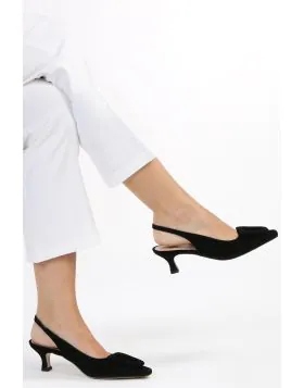 Slingback Ante Heels By Zinda In Black