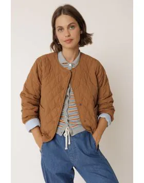 Indi and Cold Bomber Jacket In Almond