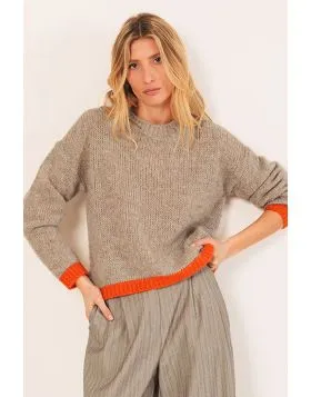 Indi and Cold Alpaca Blend Jumper In Beige