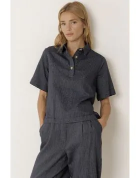 Indi and Cold Striped Shirt In Indigo Blue
