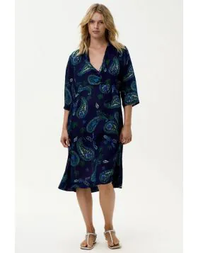 The Jazz is a vintage inspired statement piece with a cool roomy feel and soft tailored accents. Crafted from breathable viscose, its soft open neckline complements its 3/4 sleeves and empire waistline for warmer days and nights. 9711 6012.
