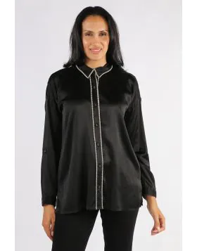 Johnny Was Domotil Slim Audrey Shirt In Black