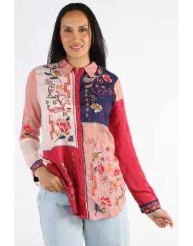 Johnny Was Marcia Colour Block Shirt In Multi