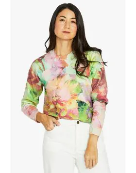 Flower Bomb Round Neck Jumper In Print By Jump