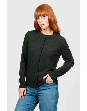 Our Kate Essential Button to Neck Cardi is the perfect all around cardigan. It has a hip grazing length, a Classic button through closure, and a stunning crew neckline. Fitted silhouette, true to size. Wear it over any outfit to add a touch of luxury and 