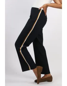 Lania Wide Leg Brigade Pant In Navy