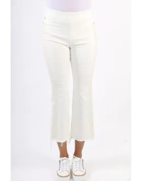 Liverpool Chloe Crop Frayed Hem Jeans In White