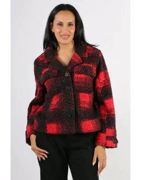 Liverpool Boxy Mohair Check Jacket In Check