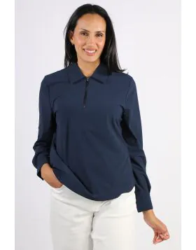 Liverpool Superstretch Tech Knit Shirt In Navy