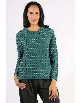 The Penelope Jumper by Mansted is a long sleeve top or sweater that features a lively stripe pattern with accenting dots. As with all their knitwear, Mansted s focus on colour is alive in this piece. This women top is made with 70% Merino wool and 30% cot