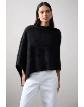 Mia Fratino Brushed Poncho In Black