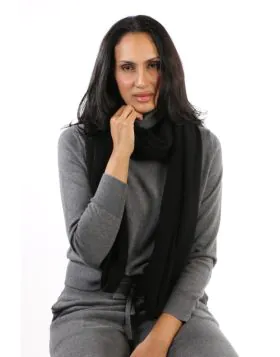 Mia Fratino Double wrap Scarf In Black