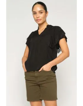 Mos Mosh Bati Len Drill Short In Olive