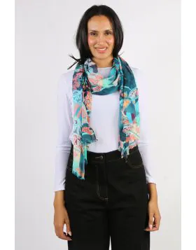 Namaskar Bohemian Elegance Cotton Blend Scarf In Multi
