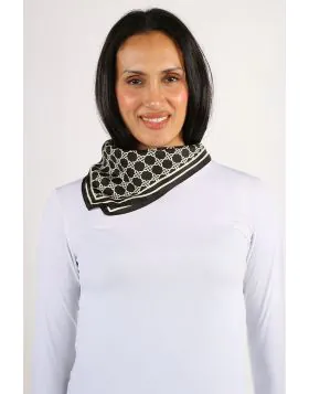 Namaskar Geometric Chain Square Scarf In Black