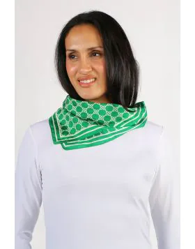 Namaskar Geometric Chain Square Scarf In Green