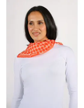Namaskar Geometric Chain Square Scarf In Orange