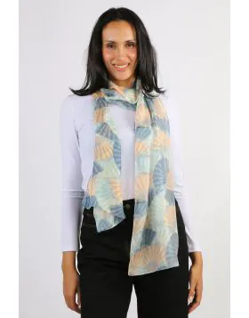 Namaskar Art Deco Fans Scarf In Multi