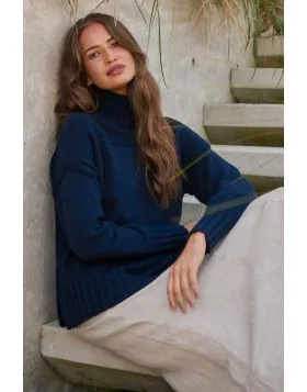 Naturals Polo Jumper In Ink