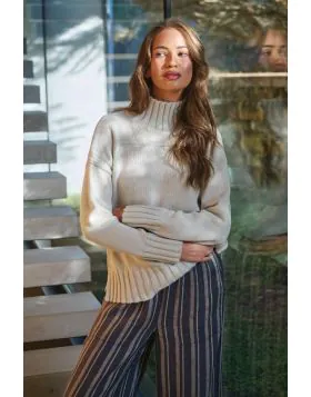 Naturals Polo Jumper In Cream
