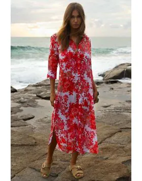 One Season Long Daisy Dress In Blanc Rose White