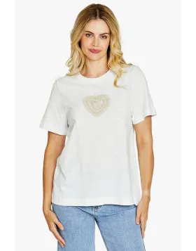Ping Pong Carly Heart Tee In Ivory