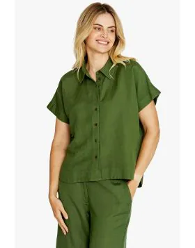 Ping Pong Remi Slouched Shirt In Green