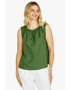 Ping Pong Olivia Sleeveless Top In Green