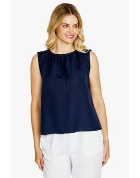 Ping Pong Olivia Sleeveless Top In Navy