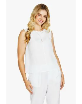 Ping Pong Olivia Sleeveless Top In White