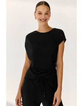 Paz Torras Drape Tee In Black