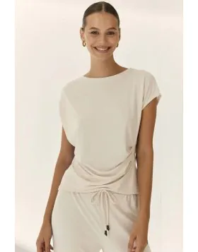 Paz Torras Drape Tee In White